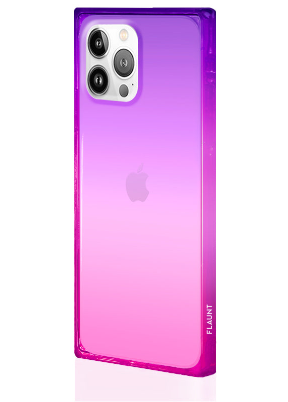 Pink Purple Clear Ombre SQUARE iPhone Case