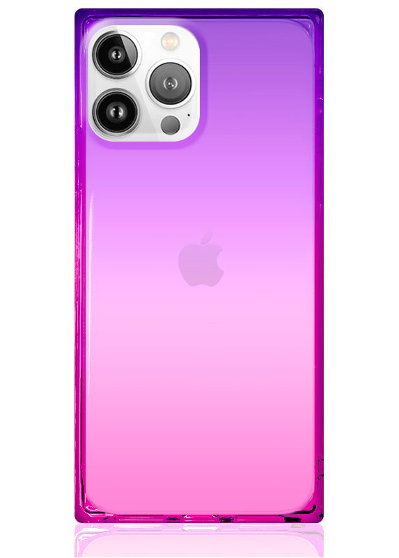 Pink Purple Clear Ombre SQUARE iPhone Case