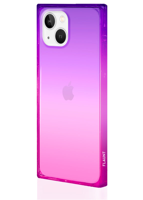 Pink Purple Clear Ombre SQUARE iPhone Case