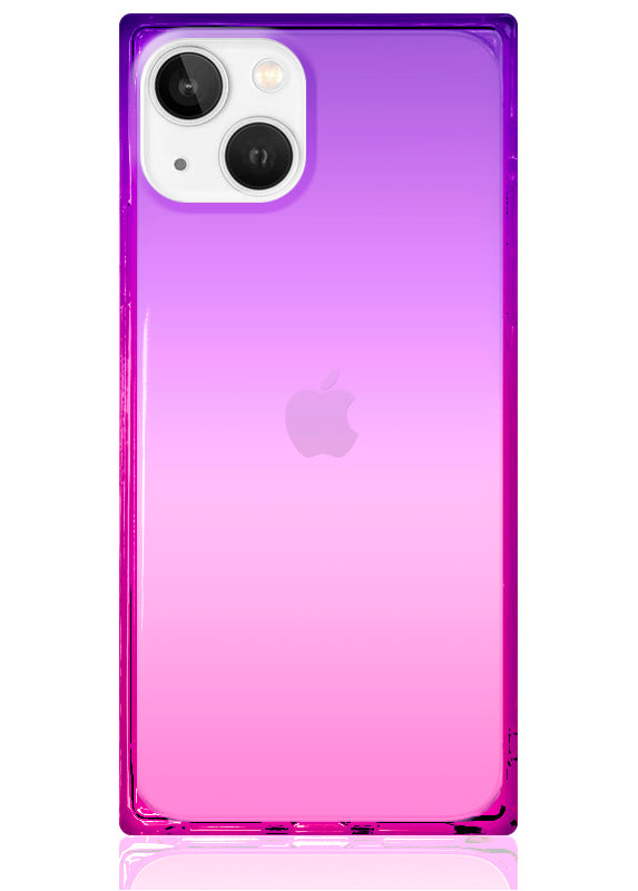 Pink Purple Clear Ombre SQUARE iPhone Case