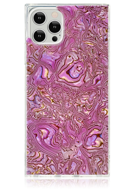 Pink Abalone Shell SQUARE iPhone Case