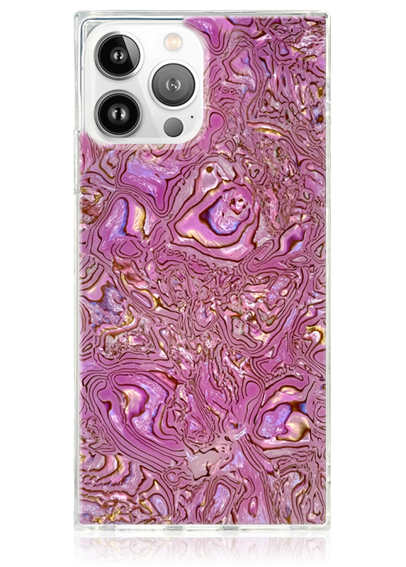 Pink Abalone Shell SQUARE iPhone Case