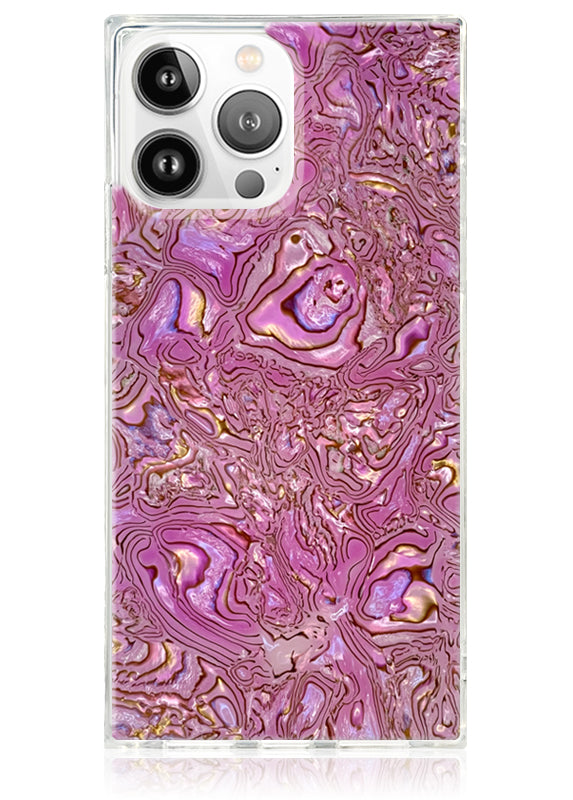 Pink Abalone Shell SQUARE iPhone Case