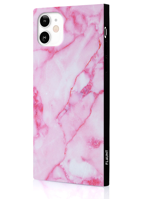 Pink Marble SQUARE iPhone Case