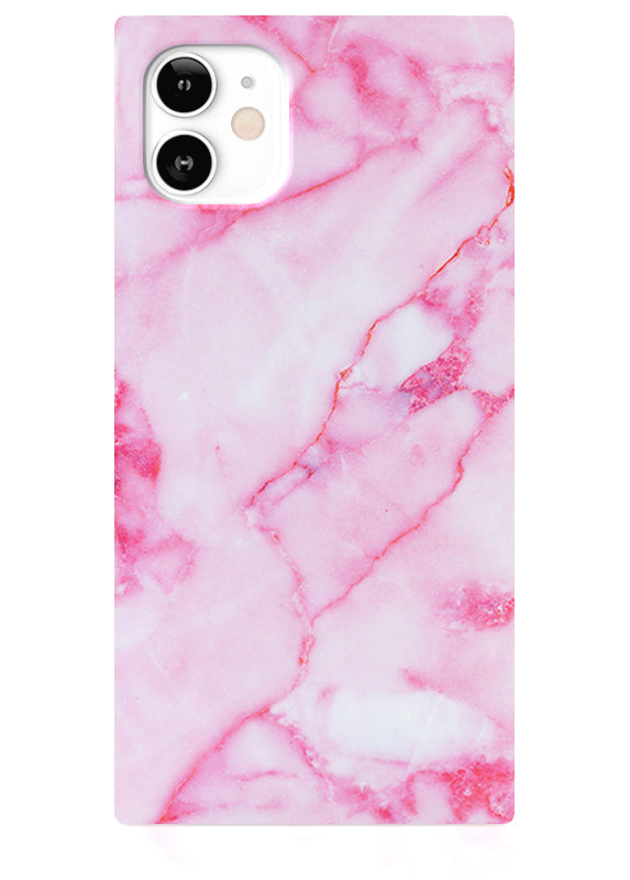 Pink Marble SQUARE iPhone Case