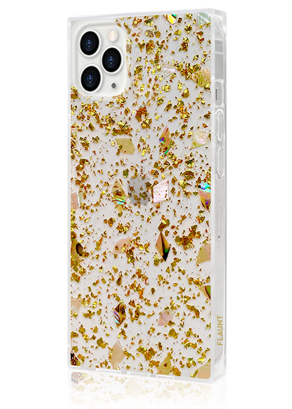 Shell and Gold Flake SQUARE iPhone Case