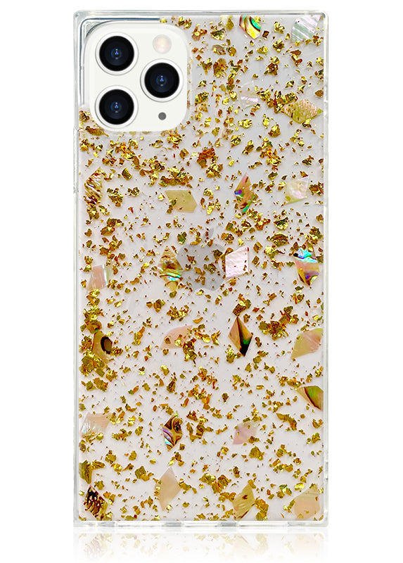 Shell and Gold Flake SQUARE iPhone Case