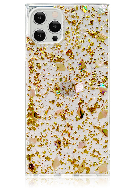 Shell and Gold Flake SQUARE iPhone Case