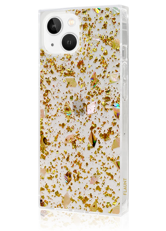 Shell and Gold Flake SQUARE iPhone Case