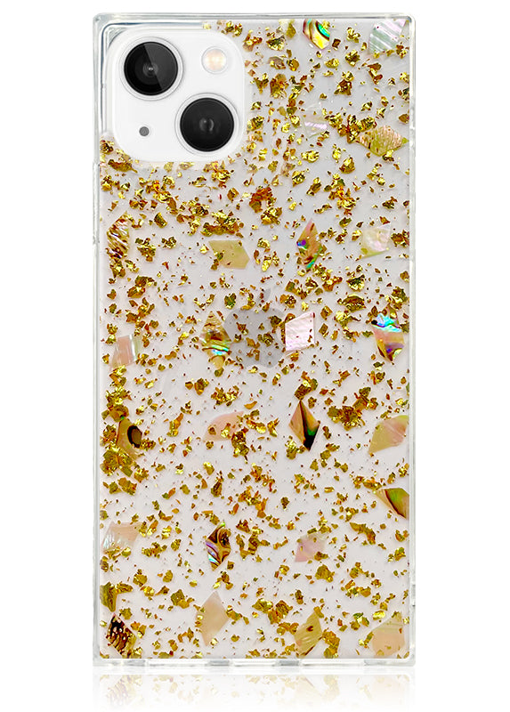 Shell and Gold Flake SQUARE iPhone Case