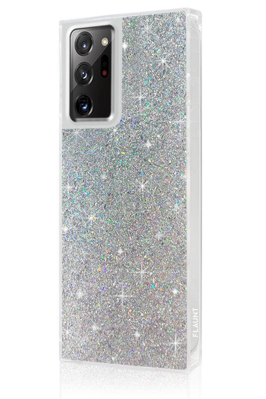 Silver Glitter SQUARE Galaxy Case