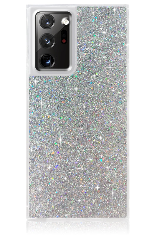 Silver Glitter SQUARE Galaxy Case