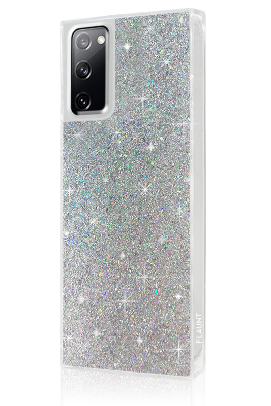Silver Glitter SQUARE Galaxy Case