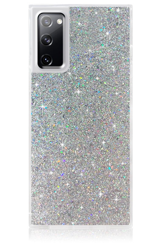 Silver Glitter SQUARE Galaxy Case