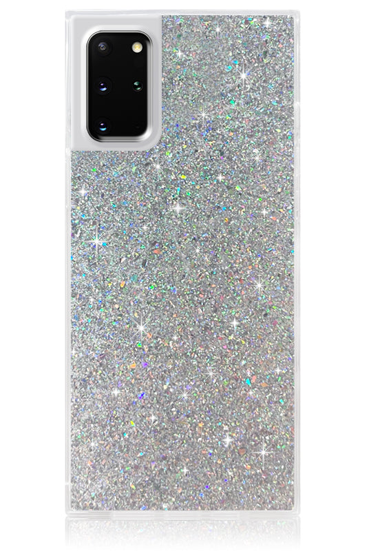 Silver Glitter SQUARE Galaxy Case