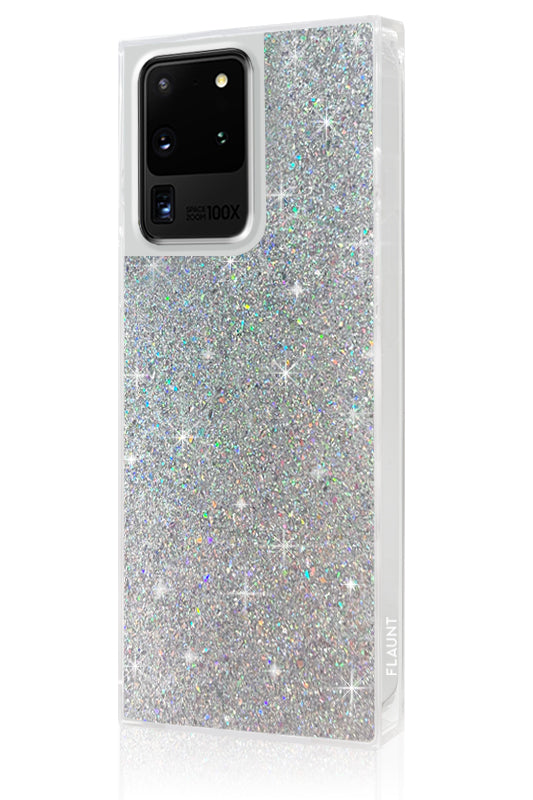 Silver Glitter SQUARE Galaxy Case