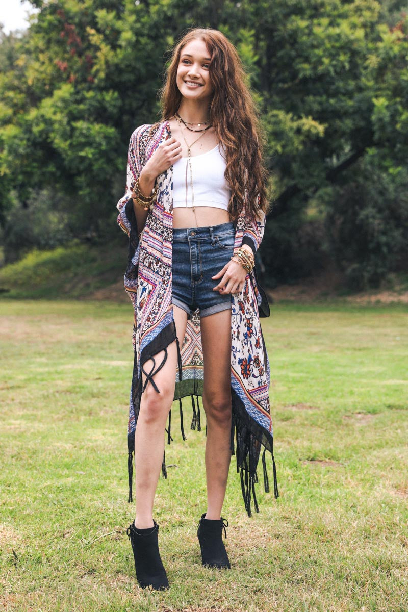 Bohemian Tassel Kimono