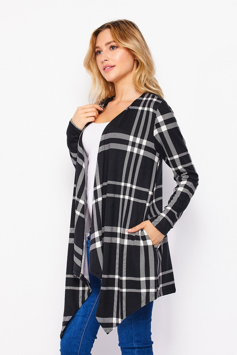 Tartan Plaid Open Cardigan | 2 colors