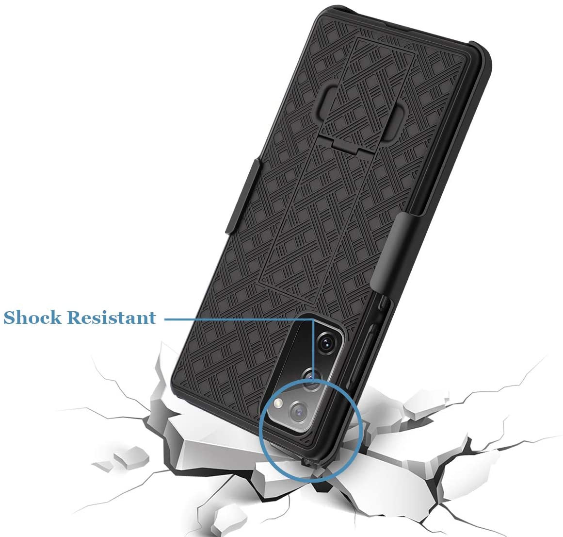 Belt Clip Case and 3 Pack Screen Protector Swivel Holster Tempered Glass Matte Kickstand Cover Anti-Fingerprint - ONA83+3F65
