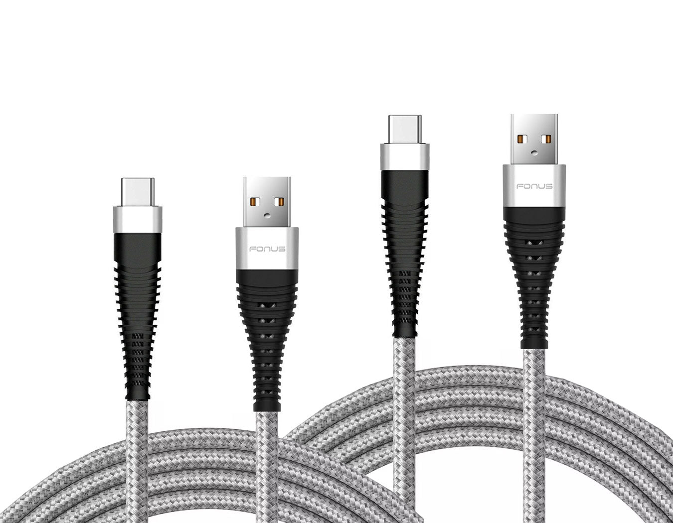 6ft and 10ft Long USB-C Cables Fast Charge TYPE-C Cord Power Wire Data Sync Braided - ONY70