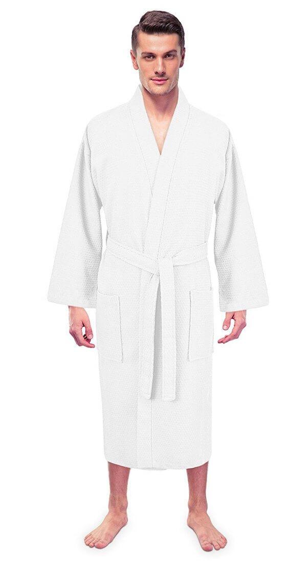 Men?s 100% Premium Cotton Lightweight Spa Bathrobe Made in Turkey