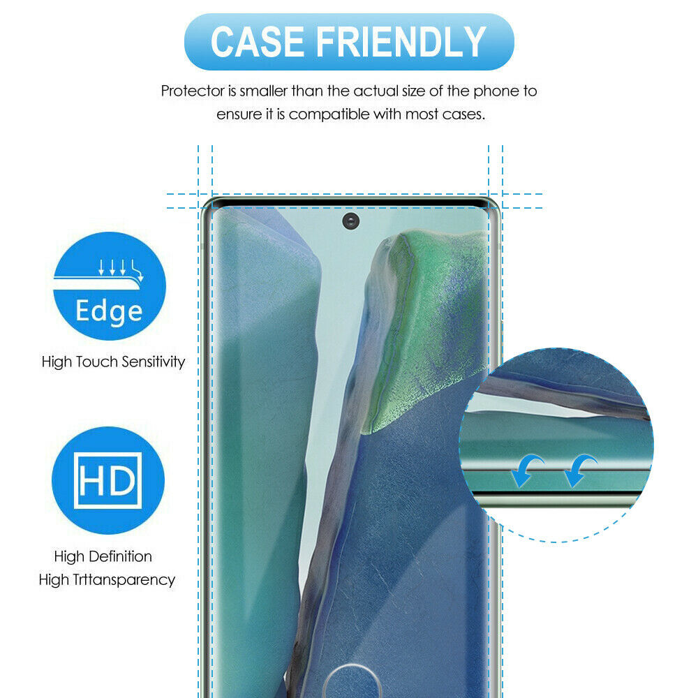 3 Pack Screen Protector Tempered Glass (Fingerprint Unlock) 3D Curved Edge Full Cover HD Clear - ON3E92