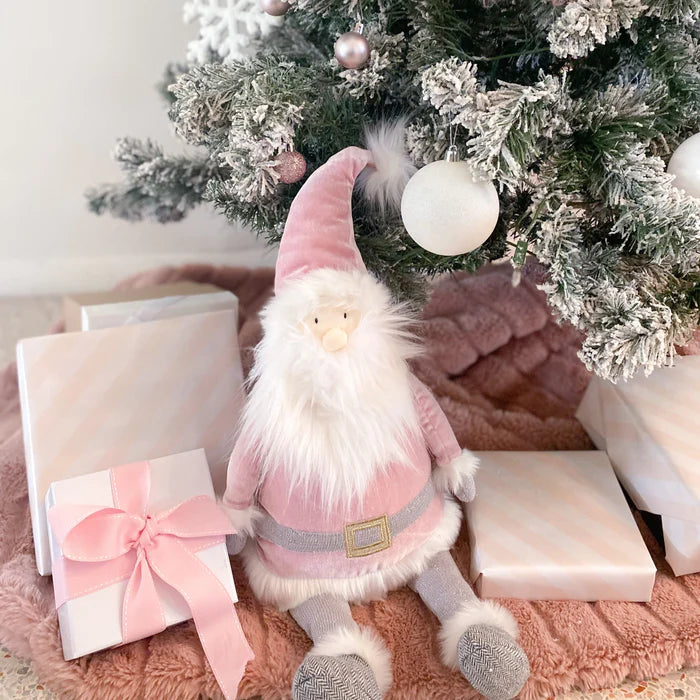 Pink Santa Plush Shelf Sitter