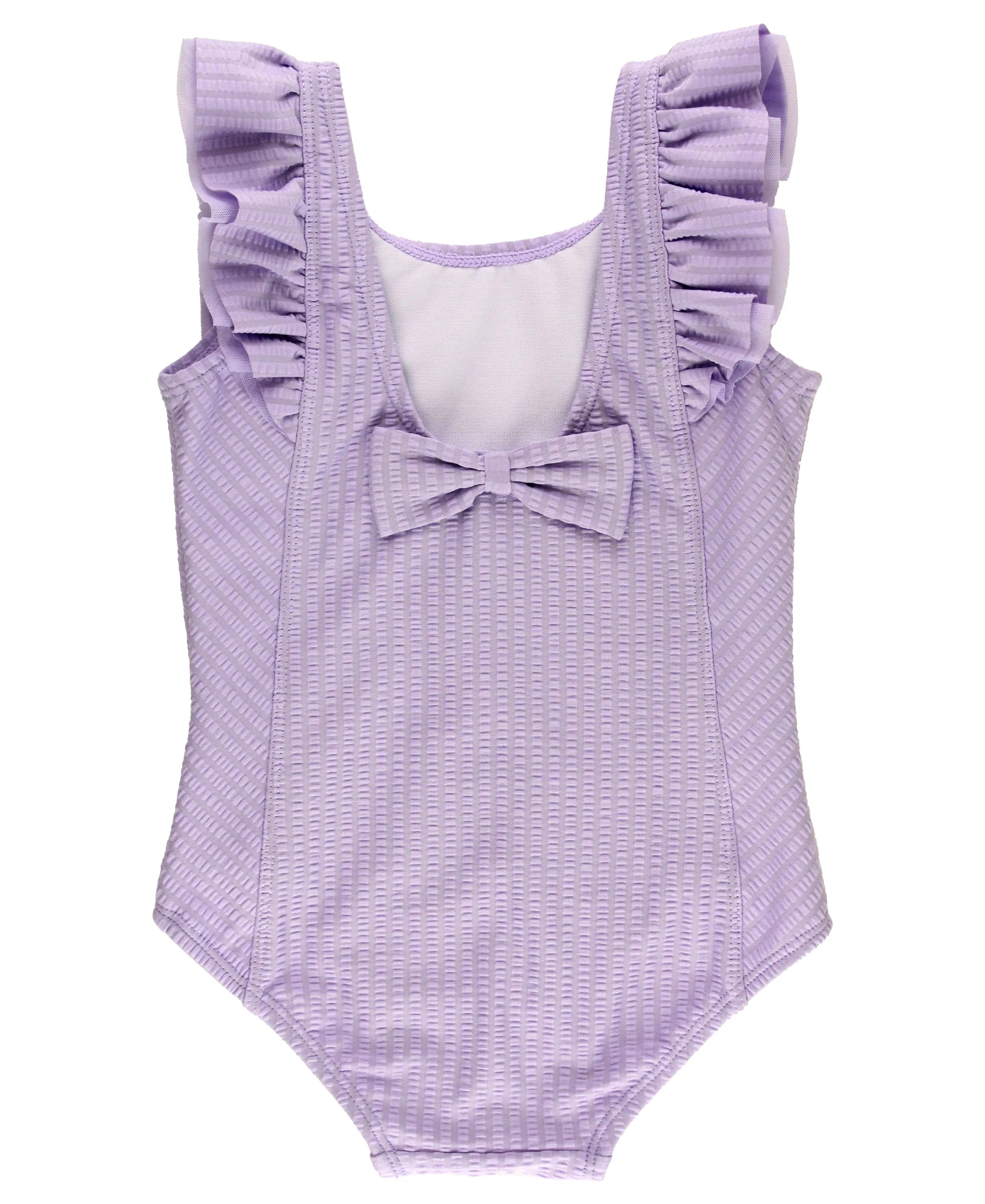 Lavender Seersucker Waterfall One Piece