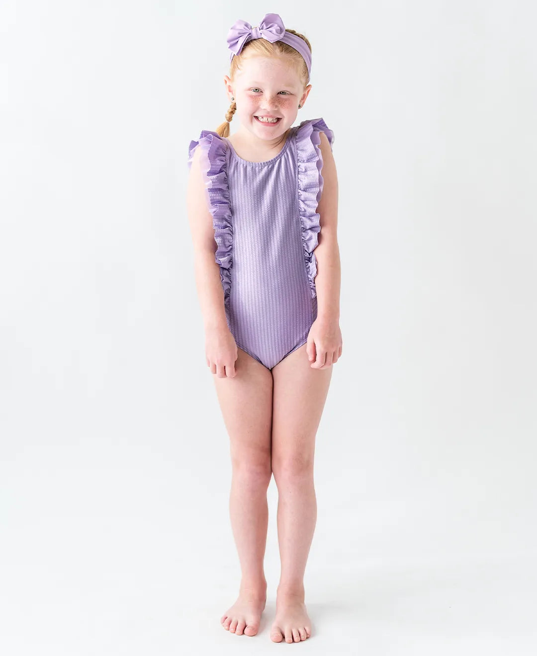 Lavender Seersucker Waterfall One Piece