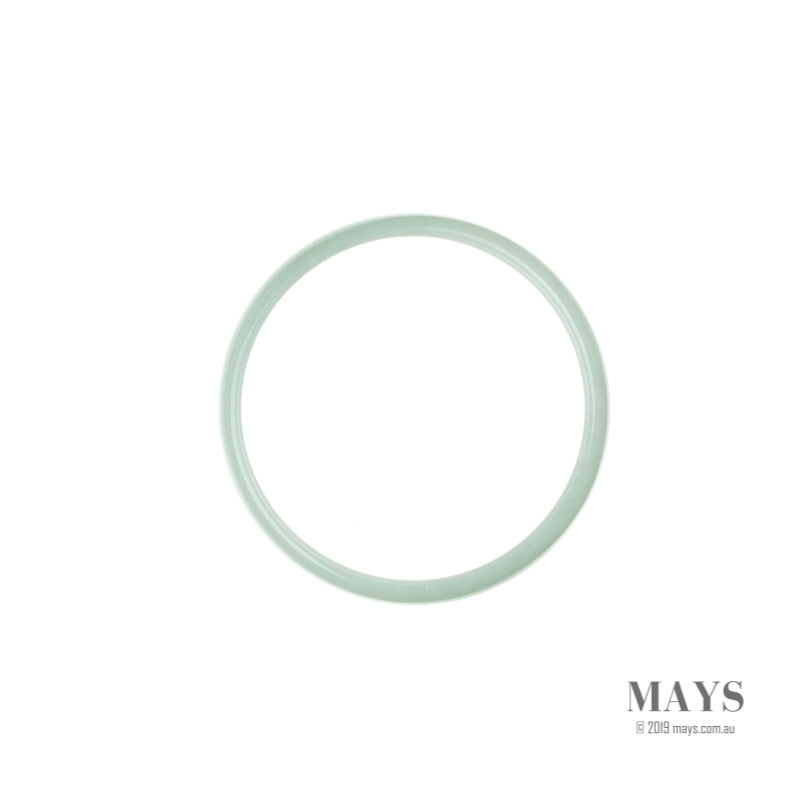 Real Type A Pale Green Jadeite Bangle Bracelet - 52mm Flat