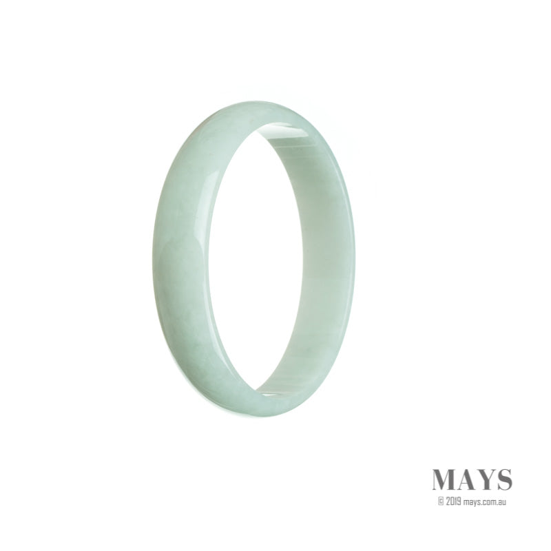 Real Type A Pale Green Jadeite Bangle Bracelet - 52mm Flat