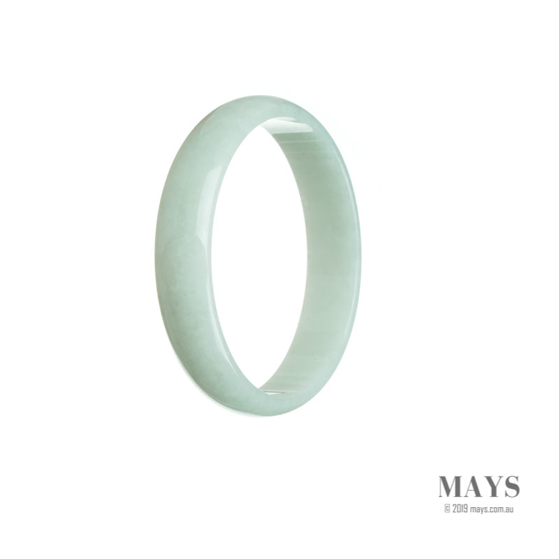 Real Type A Pale Green Jadeite Bangle Bracelet - 52mm Flat