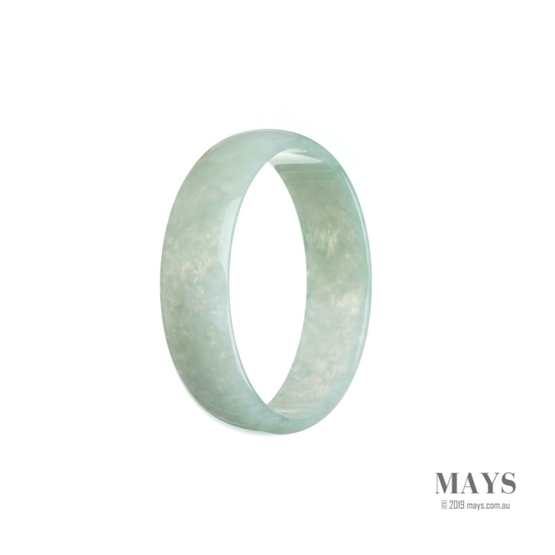 Certified Grade A Pale green Jadeite Jade Bangle - 50mm Flat