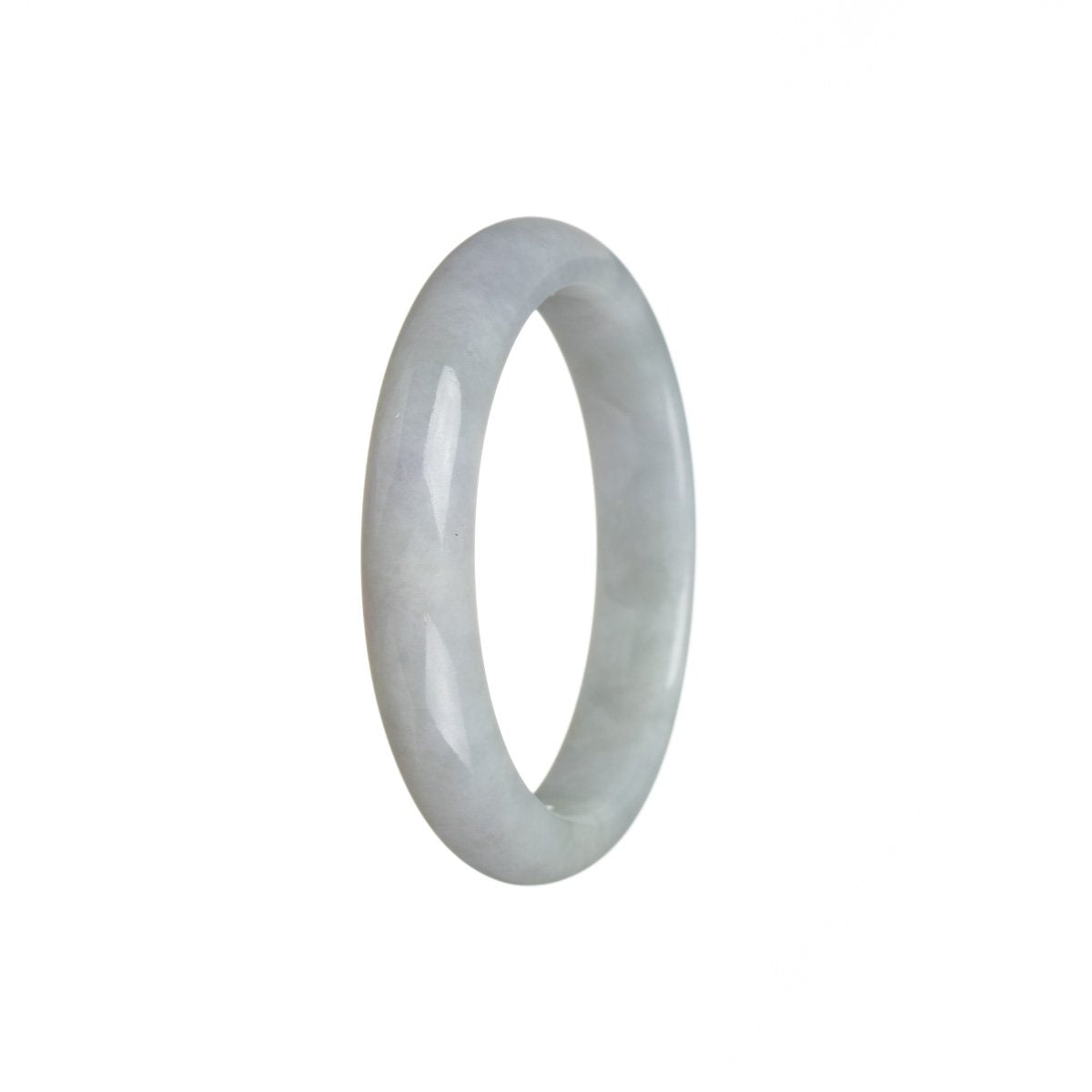 Real Grade A Pale green and lavender Burmese Jade Bangle - 51mm Semi Round