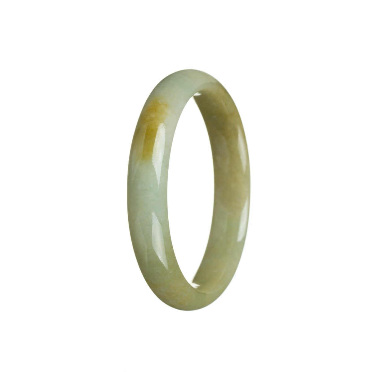 Genuine Grade A Brownish green Jade Bracelet - 56mm Half Moon