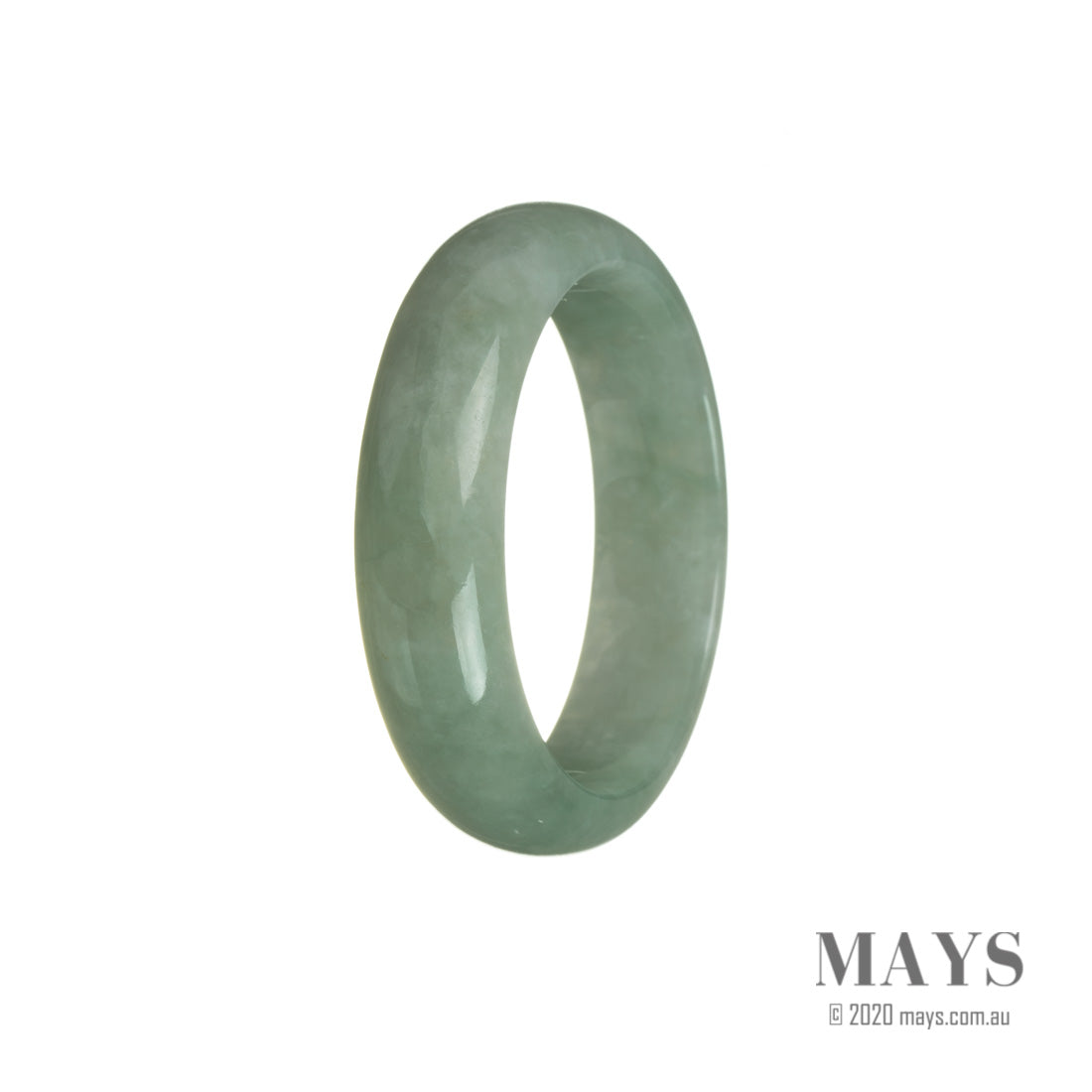 Genuine Type A Green Jade Bracelet - 53mm Half Moon