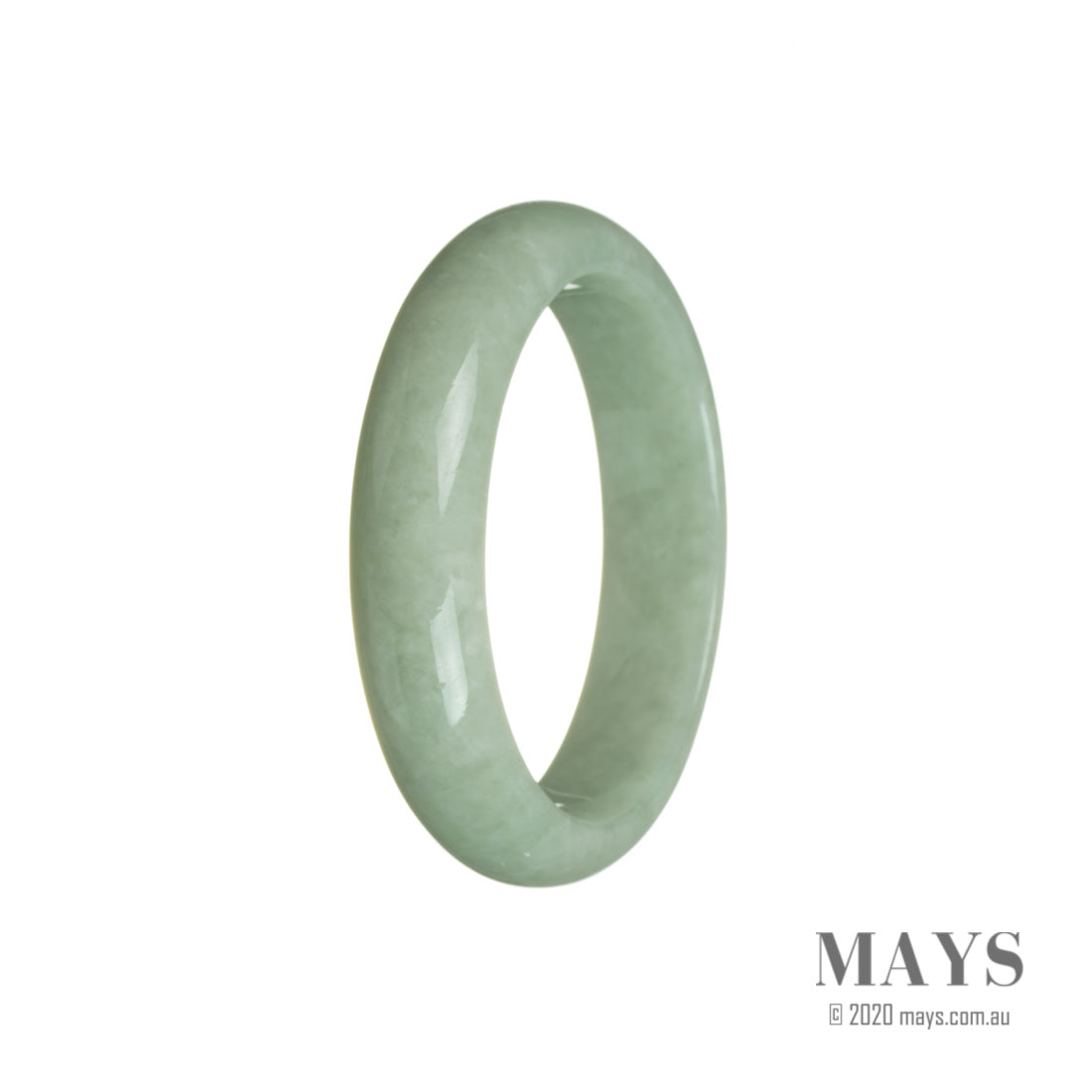 Real Natural Green Burma Jade Bracelet - 55mm Half Moon