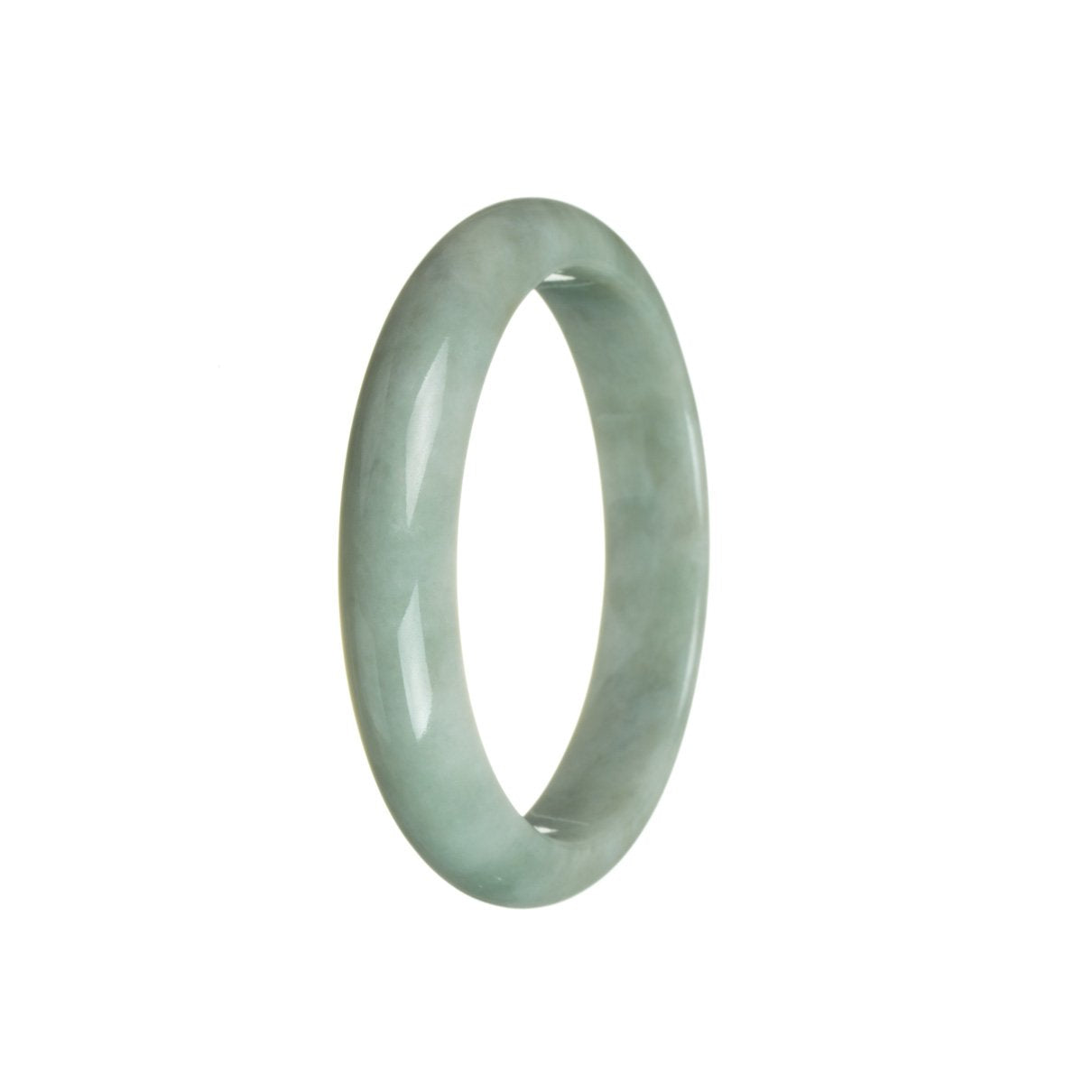 Certified Grade A Green Burmese Jade Bracelet - 59mm Half Moon