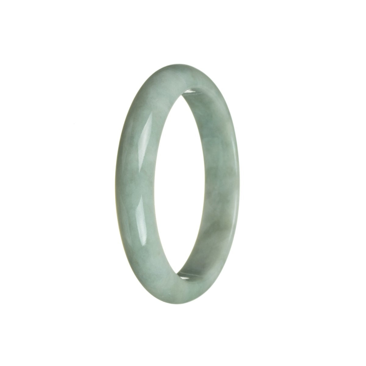 Certified Grade A Green Burmese Jade Bracelet - 59mm Half Moon