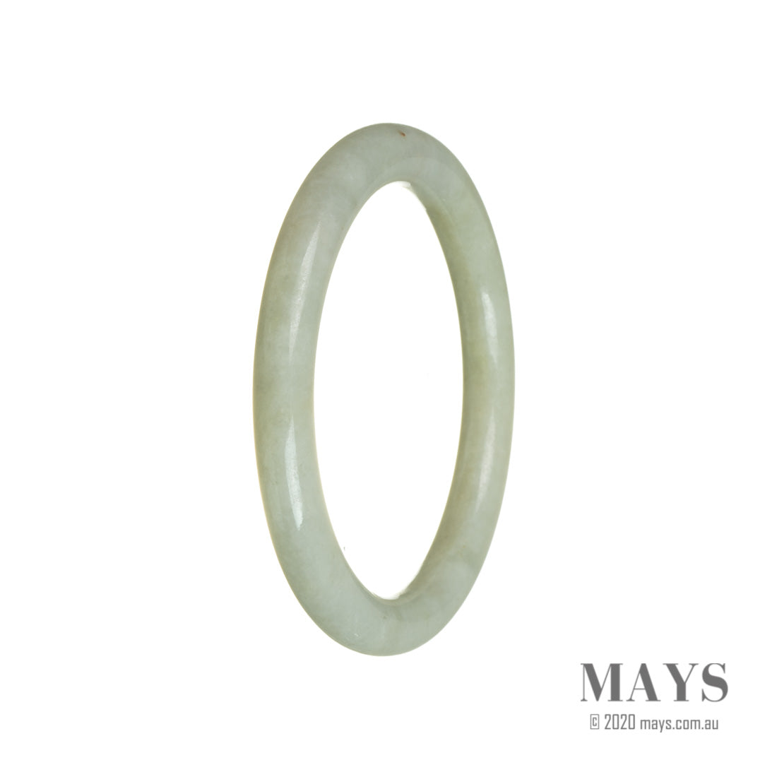 Real Grade A Pale Green Jadeite Jade Bangle - 60mm Oval