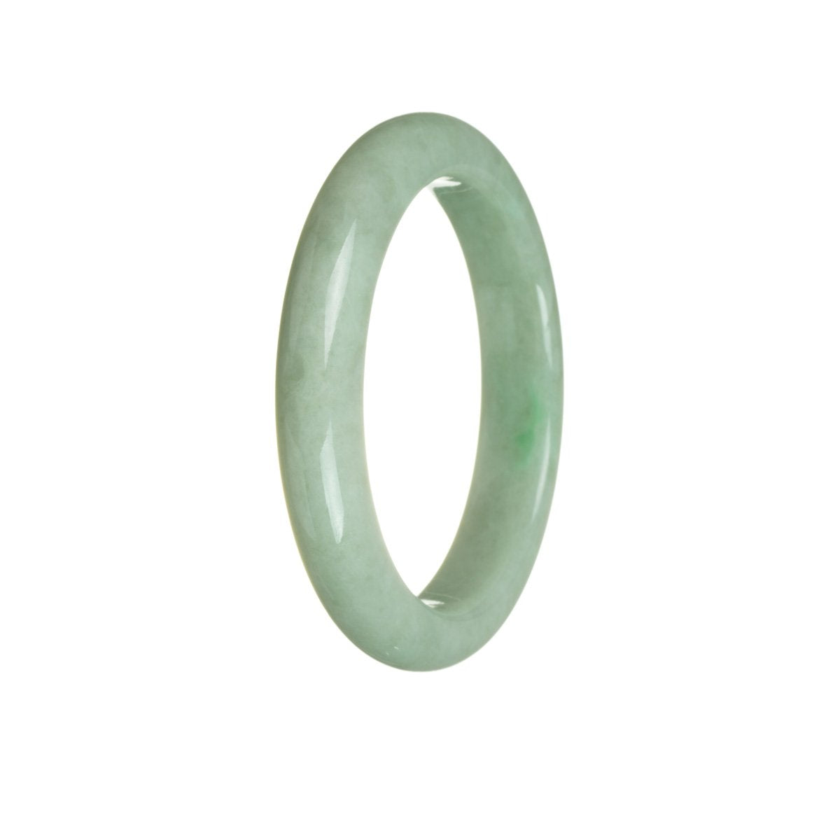 Genuine Grade A Green Burma Jade Bracelet - 56mm Half Moon