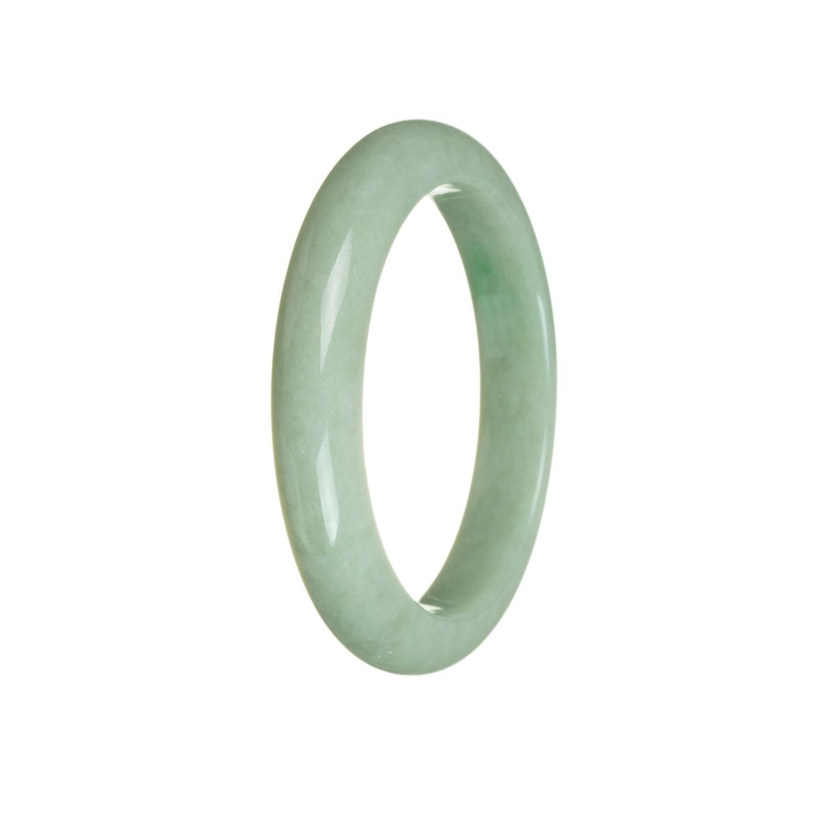 Genuine Grade A Green Burma Jade Bracelet - 56mm Half Moon