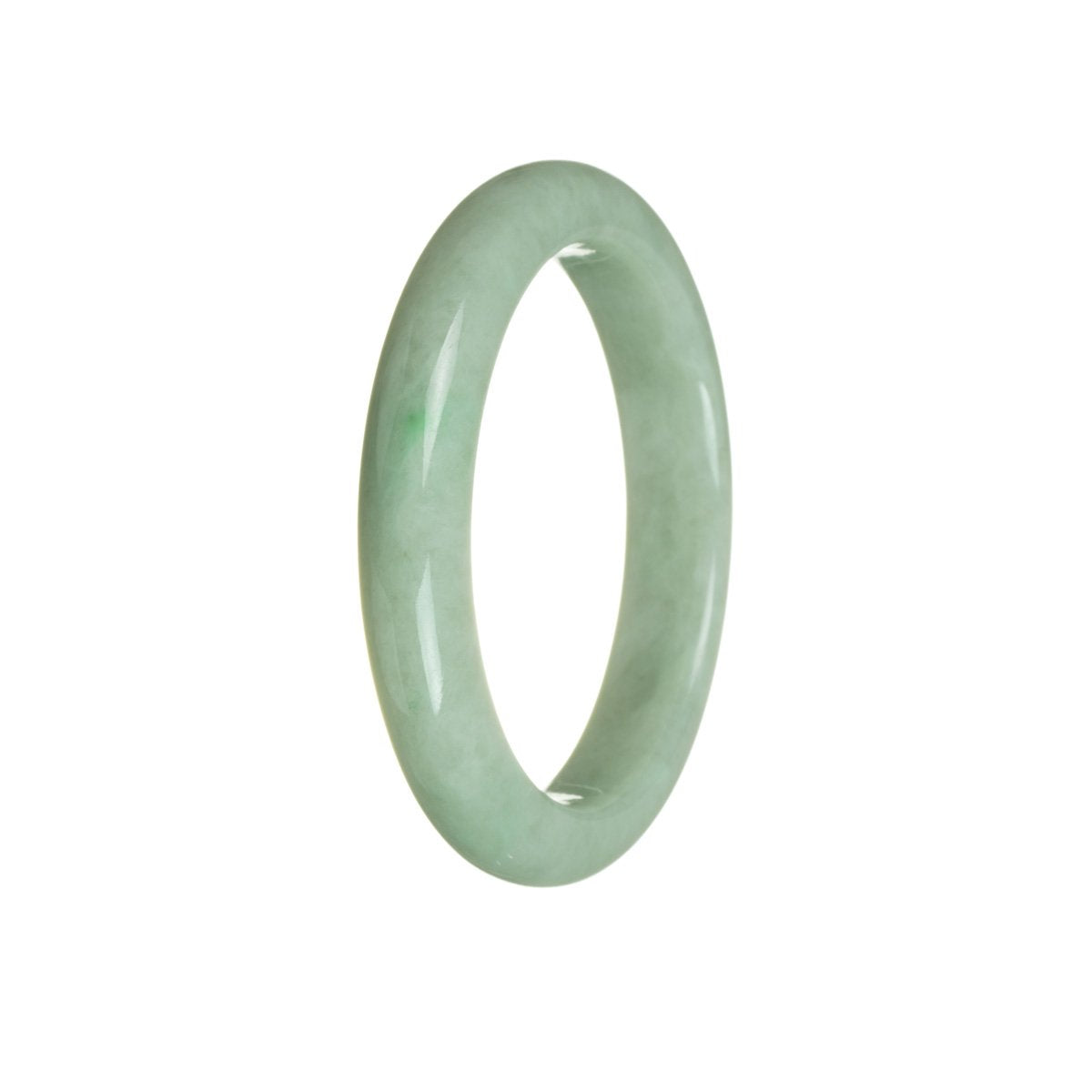 Genuine Grade A Green Burma Jade Bracelet - 56mm Half Moon