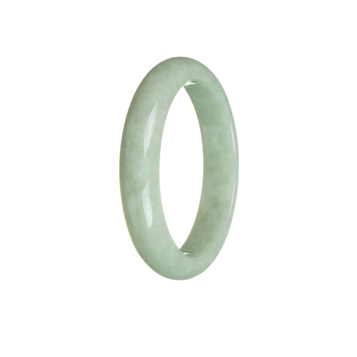 Certified Grade A Green Traditional Jade Bracelet - 55mm Half Moon