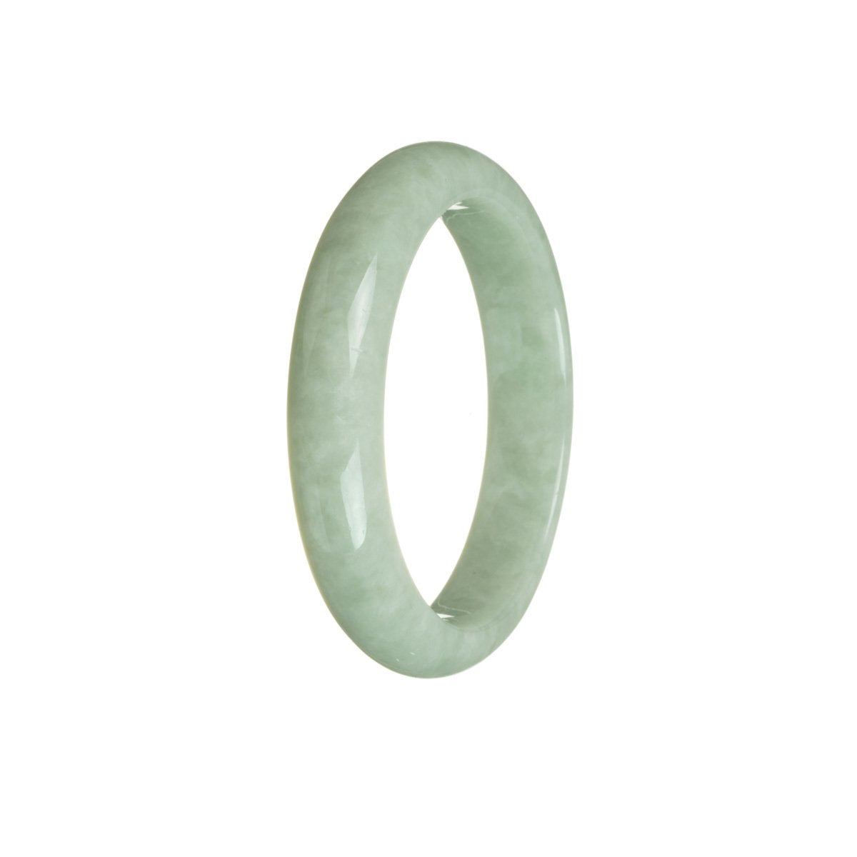 Certified Grade A Green Traditional Jade Bracelet - 55mm Half Moon