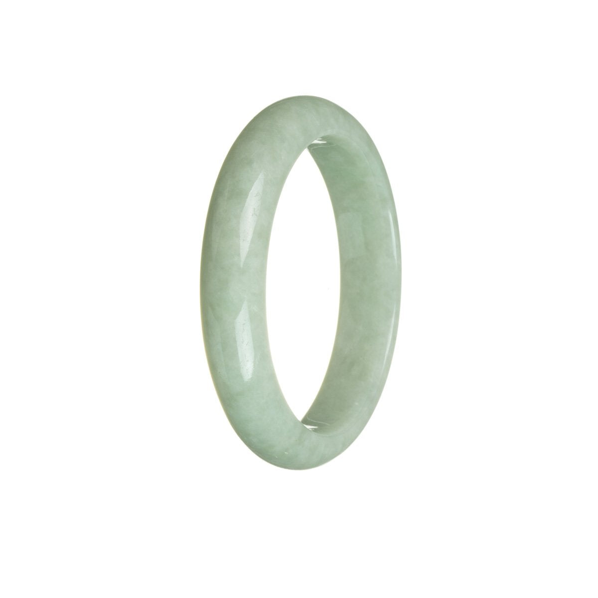 Certified Grade A Green Traditional Jade Bracelet - 55mm Half Moon