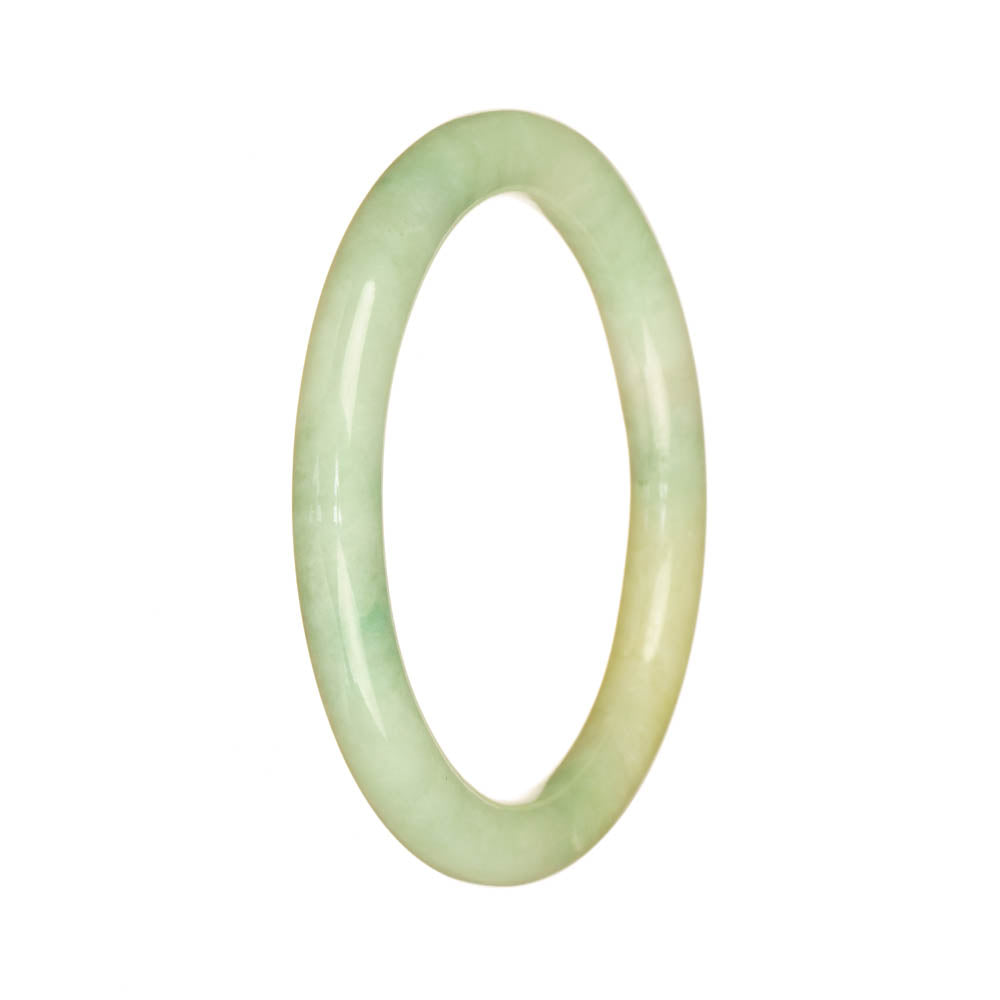 Certified Grade A Light Green and Light Brown Traditional Jade Bracelet - 56mm Petite Round