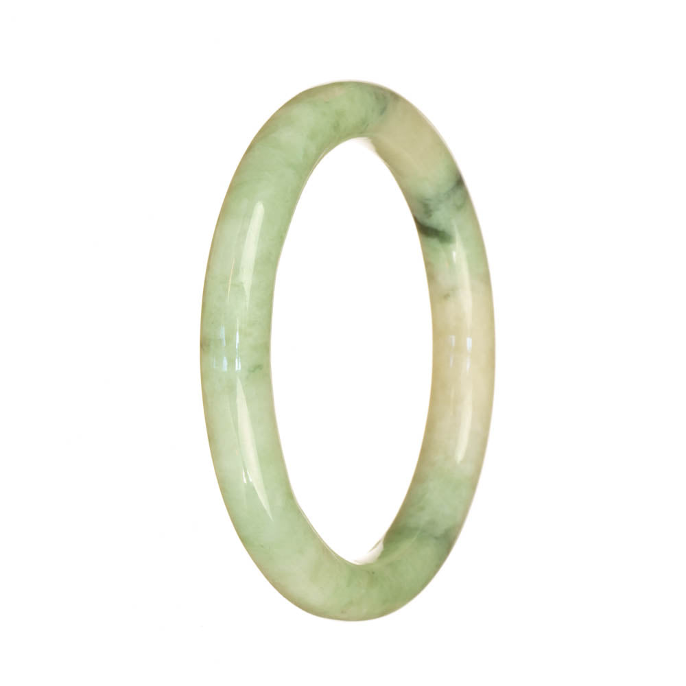 Certified Grade A Light Green Jade Bangle Bracelet - 55mm Petite Round