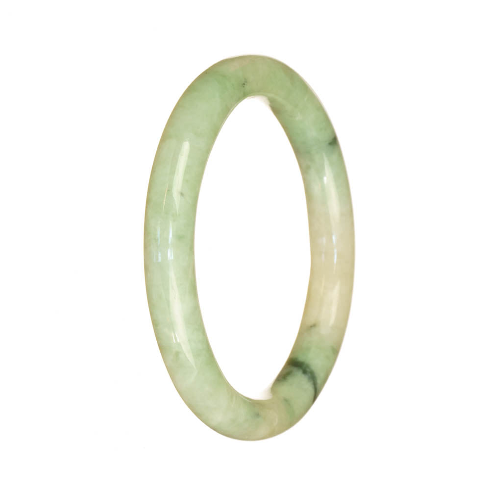 Certified Grade A Light Green Jade Bangle Bracelet - 55mm Petite Round