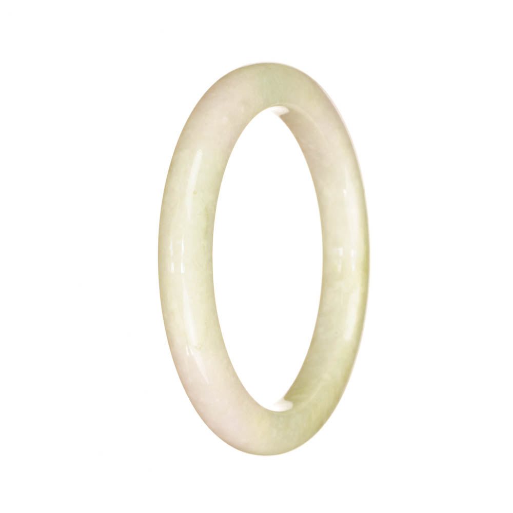 Genuine Grade A Pale Green with Lavender Jade Bangle - 53mm Semi Round